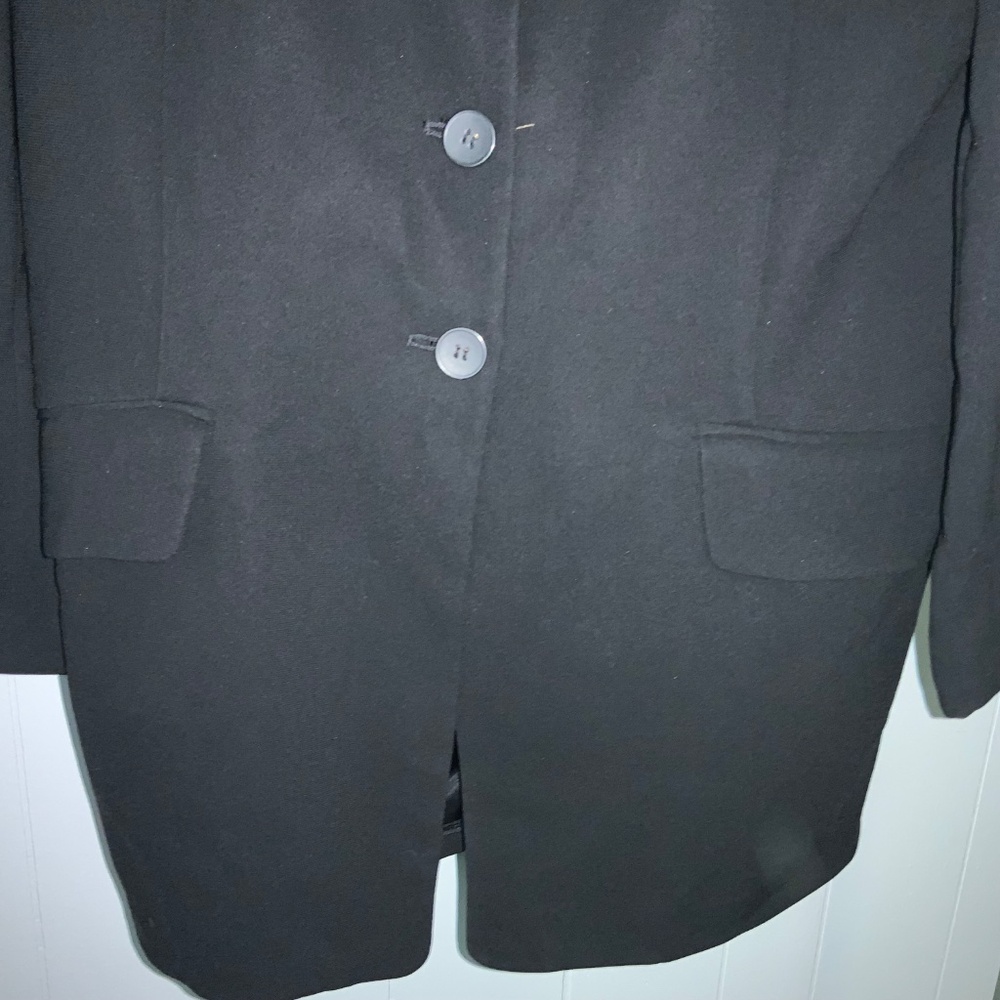 Jones New York black triple button blazer sz10 front flap pockets lined vintage - Picture 2 of 6